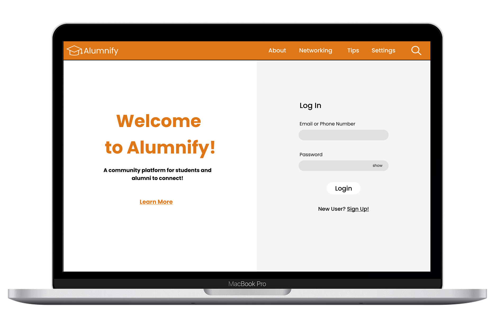 Alumnify desktop application concept