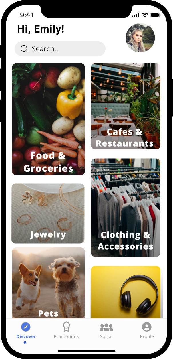 Around Town discover screen