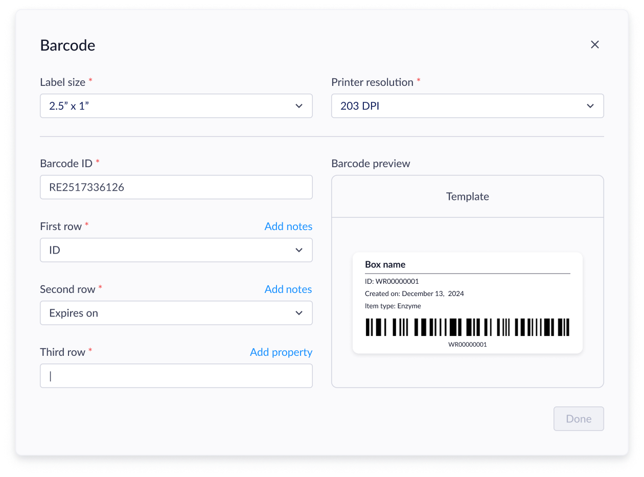 Genemod barcode interface after update