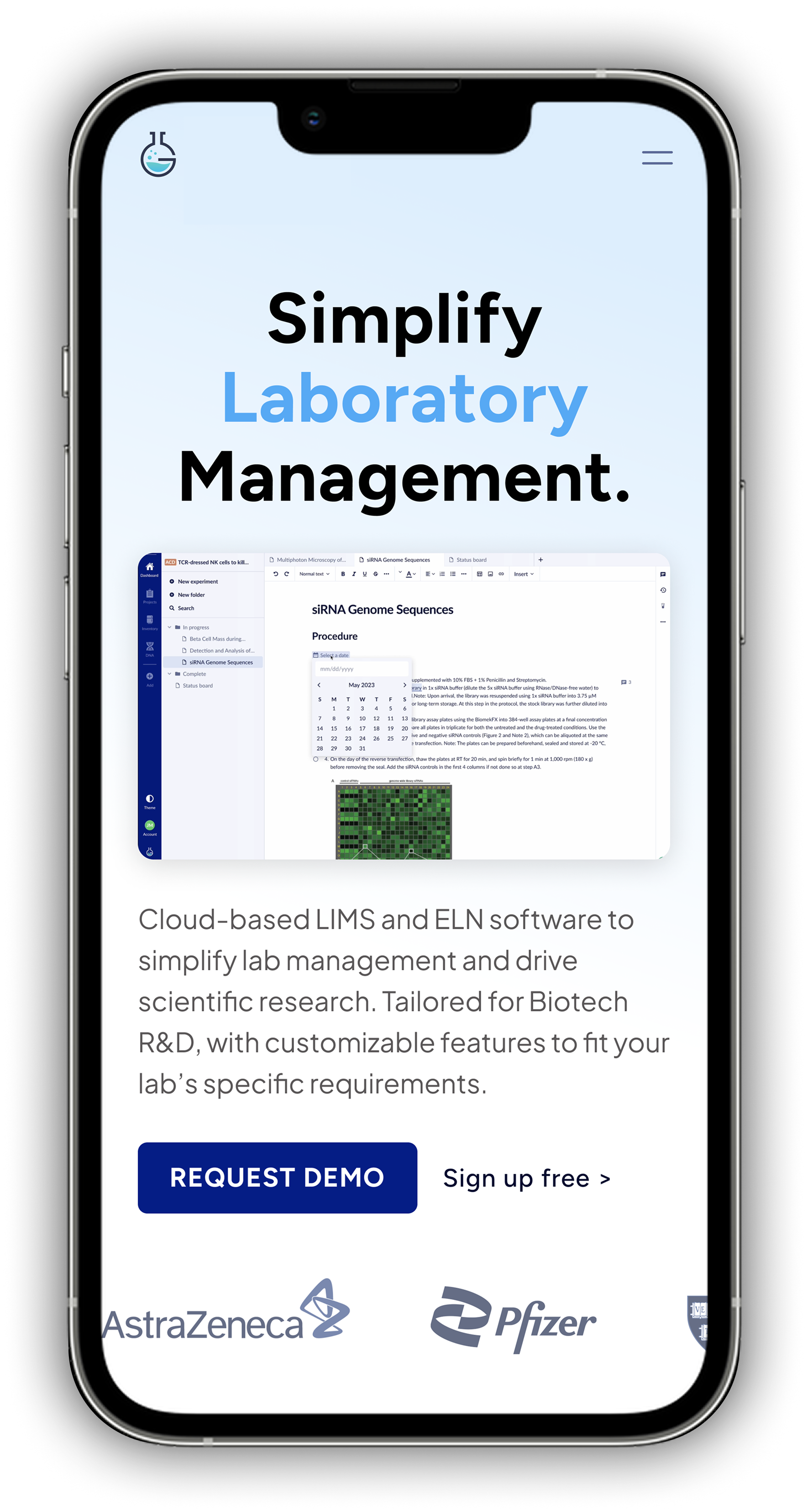Genemod mobile interface