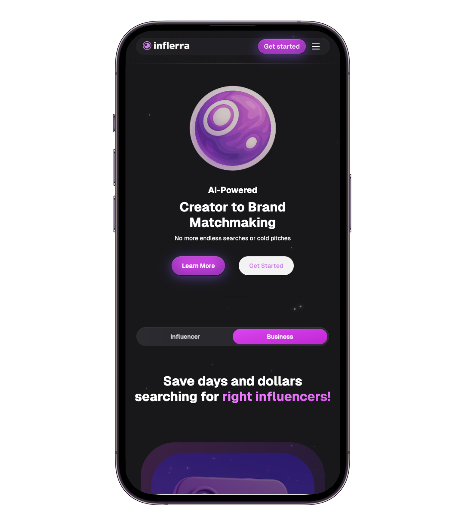 Inflerra mobile interface